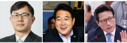 왼쪽부터 민주당 백종덕 위원장, 한국당 김선교 위원장, 바른미래당 정병국 의원
