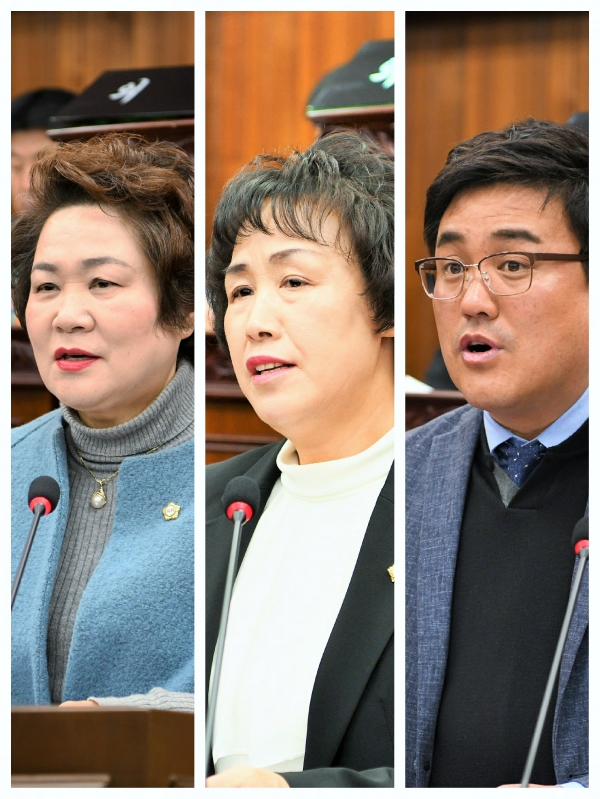 '김이박' 오는 16일 예정된 여주시의회 후반기 의장단선거에 왼쪽부터 김영자 부의장, 이복예 의원, 박시선 의원이 의장후보로 거론되고 있다.